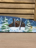 Hand Painted Winter Scene on Wood