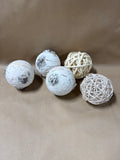 Lot Of 6 Decorative Holiday Balls