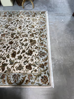 BB-Cream/Teal Blue Unbranded Rug, ~8'x9'
