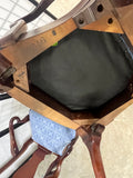 Pair of Arm Chairs with Blue Seat Cushions