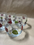 Roly Poly Low Ball Leaf Drinking Glasses