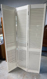White Shutter Style Three Panel Screen