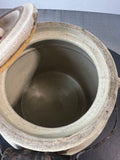 Primitive Antique Lidded Stoneware Crock with Handle
