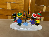 Hallmark Peanuts Ornaments: Set of 4 Ornaments with Snow Scene Table Top Display