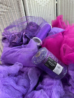 Large Bag of Assorted Jewel Tone Tulle Fabric