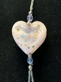 Silver Necklace with Assorted Beads (Pink Heart)