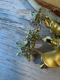 Gigi Giusti Gold Tone Guardian Angel Vintage Brooch with Glitter Stars