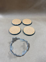 Green Marble Style Coasters With Case