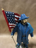 Civil War Union Soldier Holding American Flag