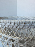 Pair of White Woven Wicker Baskets