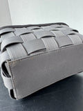 Pair of Sturdy Gray Canvas Woven Storage Baskets