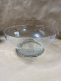 Large Clear Glass Bowl With Rhinestone Strip