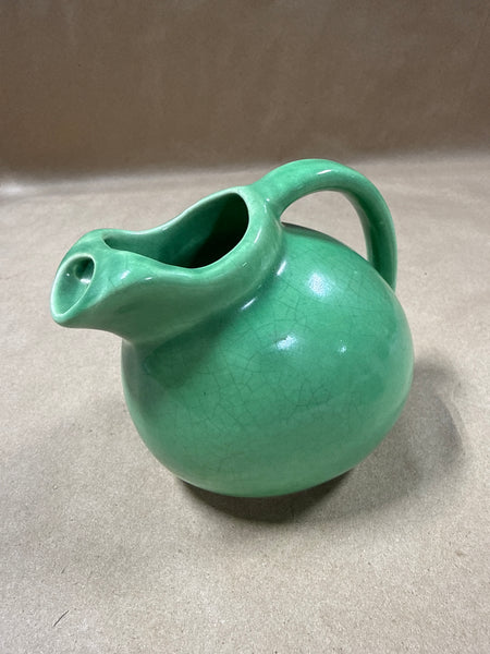 Small Green Ceramic Ball Pitcher With Ice Lip
