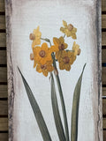 Tall Narcissus Print on Burlap