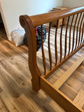 Oak California King Bed with Rails and Slats