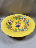 Large Handpainted Floral Bowl - Signed