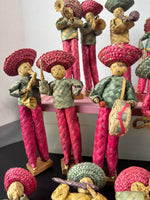 13-Piece Vintage Woven Straw Mexican Folk Art Mariachi Band