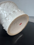 White Basket Weave Ceramic Planter