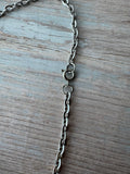 Brown & White Marbled Agate Stone Pendant Silver Tone Necklace