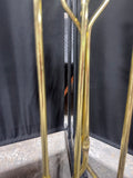 Black Marble & Brass 4-Piece Fireplace Tool Set with Stand
