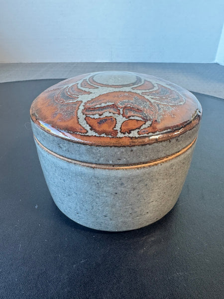 Jepson Stoneware Pottery Round Lidded Keepsake Box
