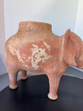 Rustic Terra Cotta Clay Elephant Plant Stand or Small Garden Stool