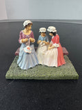 Learning to Sew Lang & Wise Colonial Williamsburg Figurine in Box