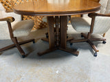 Vintage ChromCraft Dining Table with (4) Rolling Chairs, 1 Leaf ***HEAVY ITEM***READ DESCRIPTION ON PICK UP POLICY***