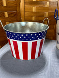 Americana/4th of July Set of 3 Metal Beverage Buckets, Various size