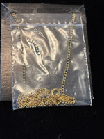 Gold Tone Necklace & Heart Pendant