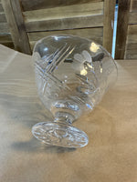 Floral Clear Glass Gravy Boat