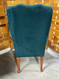Unbranded Upholstered/Wood Arm Chair, Teal Green Color Tone