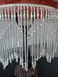 Tiffany Style Boudoir Lamp with Glass Beaded Shade (WORKS)