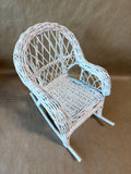 White Wicker Doll Rocking Chair