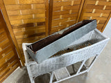 White Wicker Planter with Metal Bucket Insert