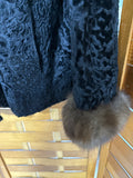 Black Velvet With Fur Trim Womans Jacket NO SIZE