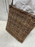 Hanging Woven Basket Wall Pocket with Bouquet of Dried Decor