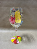 Handpainted Lolita “Not Tonight” Wine Glass With Case