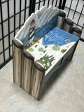 Petite Decorative Lighthouse Painted Bench