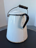 White Enamelware Vintage Metal Coffee Pot