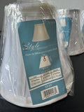 Lot of 6 Sealed White Fabric Bell Lamp Shades