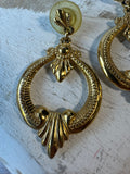 Avon Door Knocker Style Vintage Gold Tone Earrings