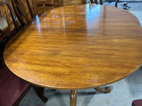Double Pedestal Dining Table with (4) L:eaves and (8) Chairs ***HEAVY ITEM***