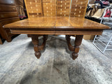 Antique Square Dining Table with Leaf, NO CHAIRS***HEAVY ITEM***READ DETAILS ON PICK UP POLICY***