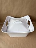 Rachel Ray White Stoneware Baking Dish With Lid 4QT(A)