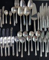 103-Piece Heirloom Damask Rose Sterling Silver Flatware Set