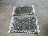 Pair of Pale Green Hand Woven Rugs, 42"x24"