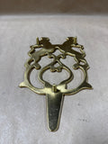 Footed Brass Double Lion Trivet