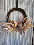 Small Faux Autumn Leaves Wreath