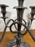 Ornate Silver Twisted Arm Candelabra — Heavy